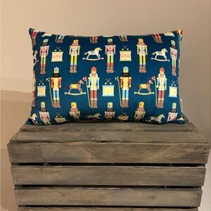 Festive Nutcracker Pillow - Blue